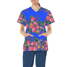 Load image into Gallery viewer, Kokum&#39;s Revenge Royal All Over Print Scrub Top Scrub Top e-joyer 
