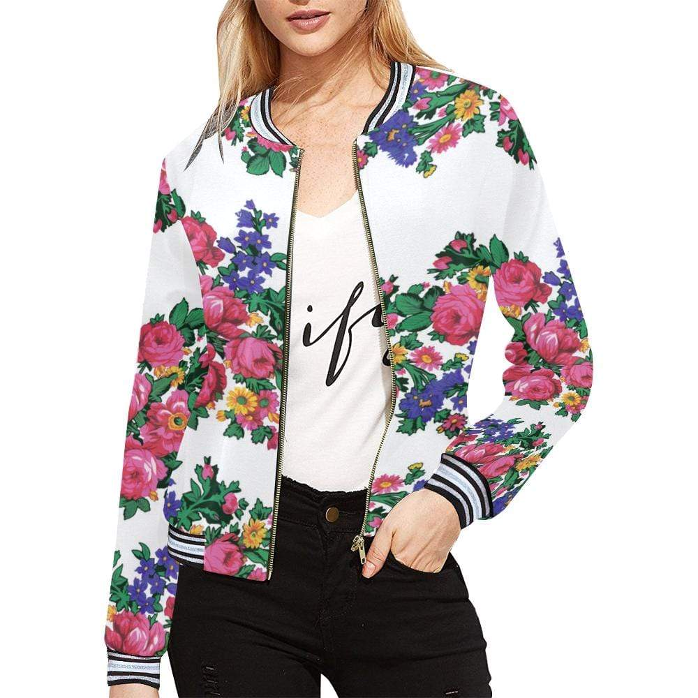 Kokum's Revenge-White All Over Print Bomber Jacket for Women (Model H21) All Over Print Bomber Jacket for Women (H21) e-joyer 