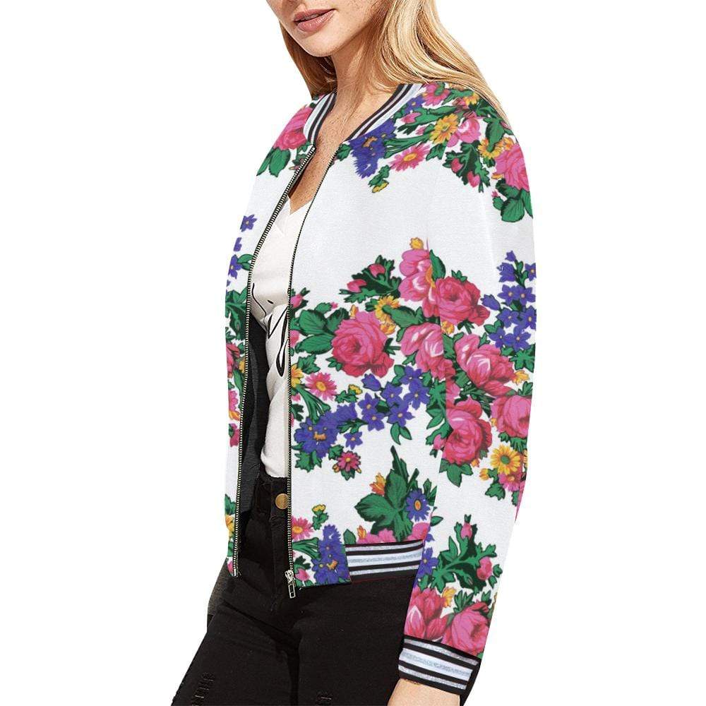 Kokum's Revenge-White All Over Print Bomber Jacket for Women (Model H21) All Over Print Bomber Jacket for Women (H21) e-joyer 