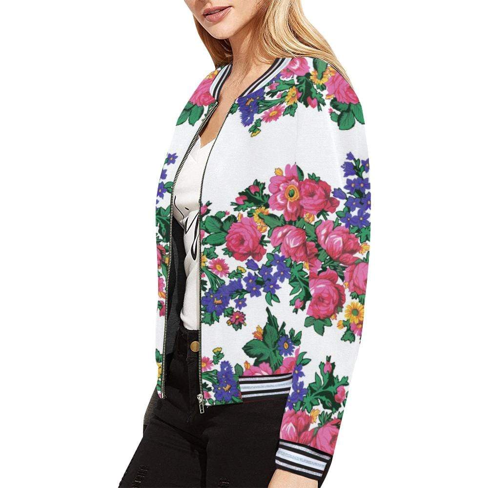 Kokum's Revenge-White All Over Print Bomber Jacket for Women (Model H21) All Over Print Bomber Jacket for Women (H21) e-joyer 