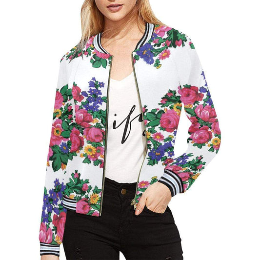 Kokum's Revenge-White All Over Print Bomber Jacket for Women (Model H21) All Over Print Bomber Jacket for Women (H21) e-joyer 