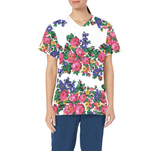 Load image into Gallery viewer, Kokum&#39;s Revenge White All Over Print Scrub Top Scrub Top e-joyer 
