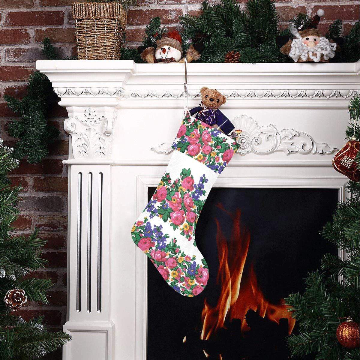 Kokum's Revenge-White Christmas Stocking Christmas Stocking e-joyer 