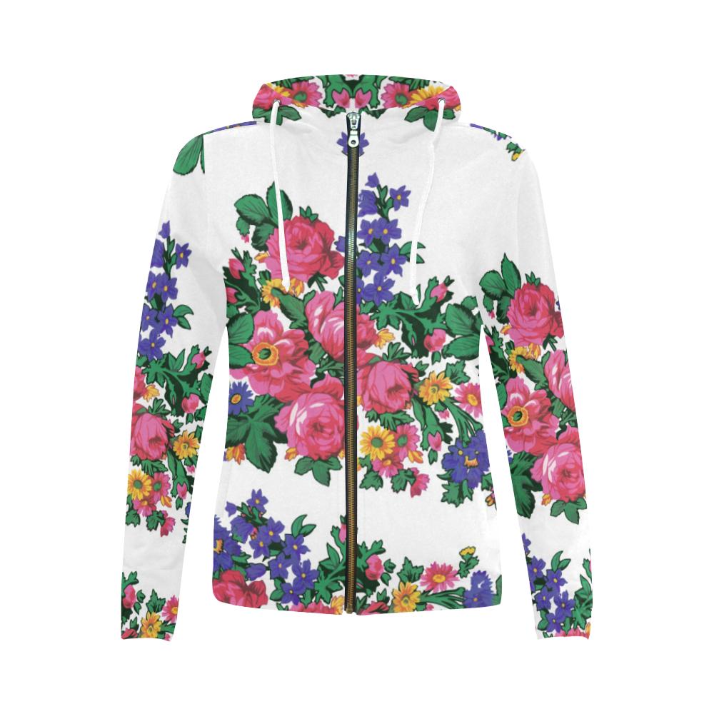 Kokum's Revenge White Full Zip Hoodie by 49 Dzine