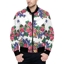 Load image into Gallery viewer, Kokum&#39;s Revenge-White Unisex Heavy Bomber Jacket with Quilted Lining All Over Print Quilted Jacket for Men (H33) e-joyer 
