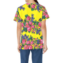 Load image into Gallery viewer, Kokum&#39;s Revenge Yellow All Over Print Scrub Top Scrub Top e-joyer 
