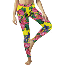 Load image into Gallery viewer, Kokum&#39;s Revenge-Yellow Low Rise Leggings (Invisible Stitch) (Model L05) Low Rise Leggings (Invisible Stitch) (L05) e-joyer 
