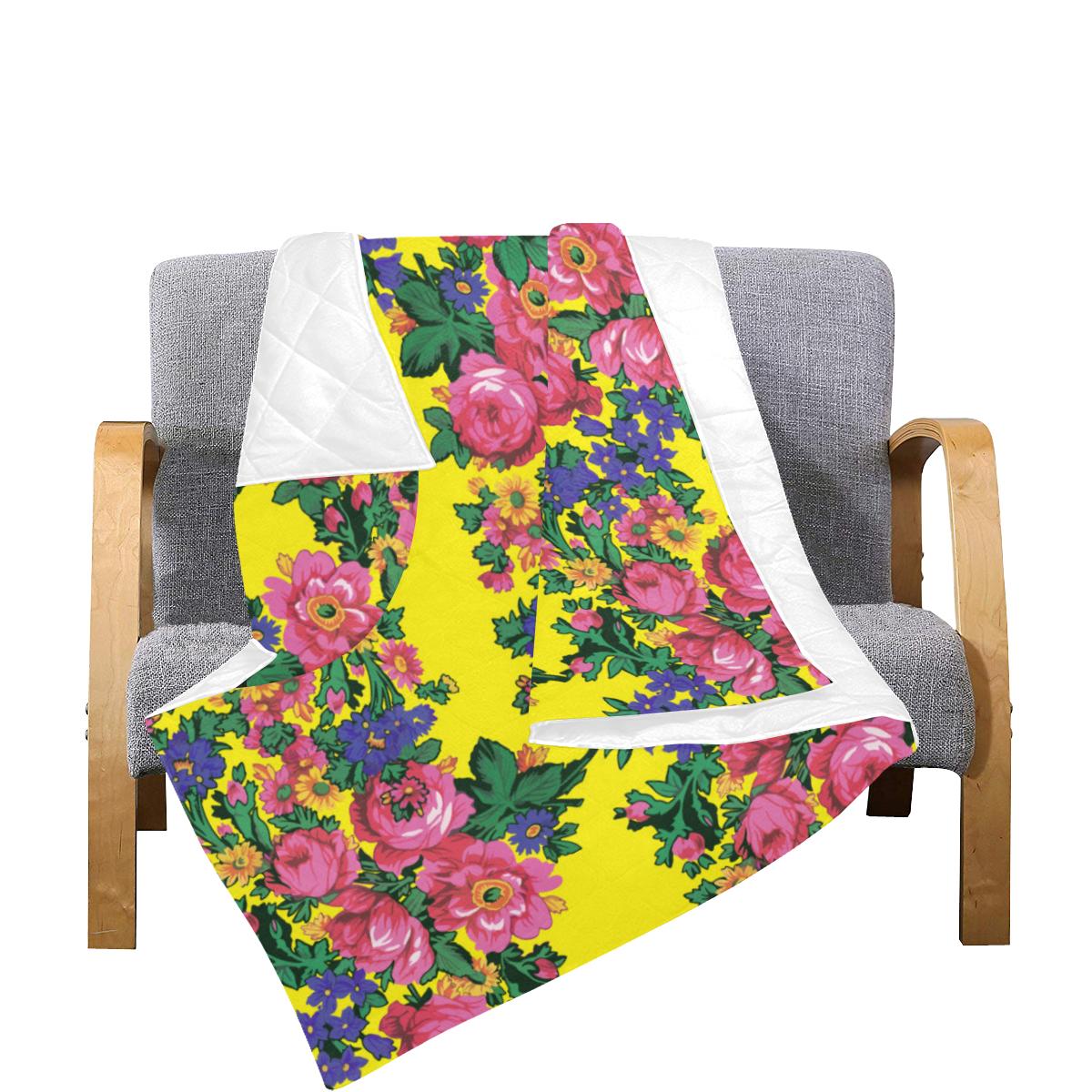 Kokum's Revenge-Yellow Quilt 70"x80" blanket e-joyer 