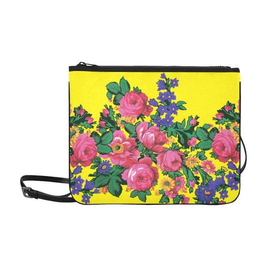 Kokum's Revenge-Yellow Slim Clutch Bag (Model 1668) Slim Clutch Bags (1668) e-joyer 