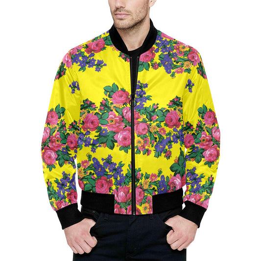 Kokum's Revenge-Yellow Unisex Heavy Bomber Jacket with Quilted Lining All Over Print Quilted Jacket for Men (H33) e-joyer 