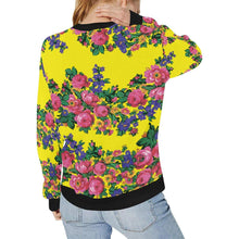Load image into Gallery viewer, Kokum&#39;s Revenge-Yellow Women&#39;s Rib Cuff Crew Neck Sweatshirt (Model H34) Rib Cuff Crew Neck Sweatshirt for Women (H34) e-joyer 
