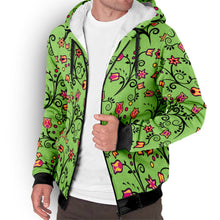 Load image into Gallery viewer, Light Green Yellow Star Sherpa Hoodie hoodie Herman 
