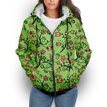 Load image into Gallery viewer, Light Green Yellow Star Sherpa Hoodie hoodie Herman 
