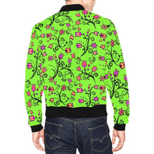 Load image into Gallery viewer, LightGreen Yellow Star All Over Print Bomber Jacket for Men (Model H19) Jacket e-joyer 
