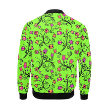 Load image into Gallery viewer, LightGreen Yellow Star All Over Print Bomber Jacket for Men (Model H19) Jacket e-joyer 
