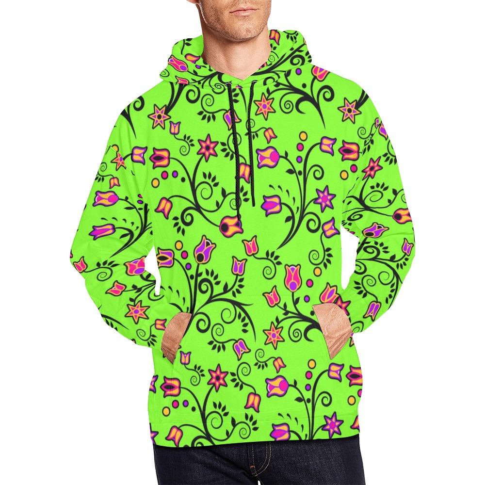 LightGreen Yellow Star All Over Print Hoodie for Men (USA Size) (Model H13) All Over Print Hoodie for Men (H13) e-joyer 