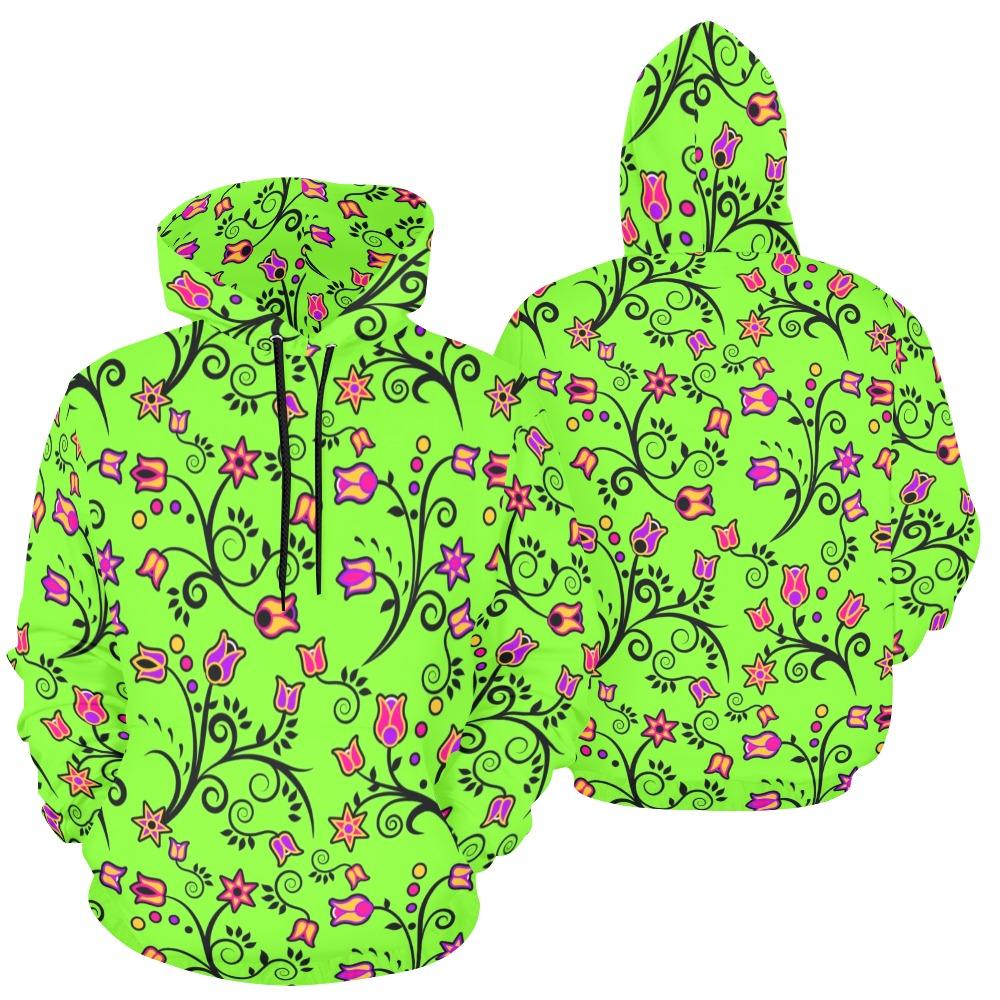LightGreen Yellow Star All Over Print Hoodie for Men (USA Size) (Model H13) All Over Print Hoodie for Men (H13) e-joyer 