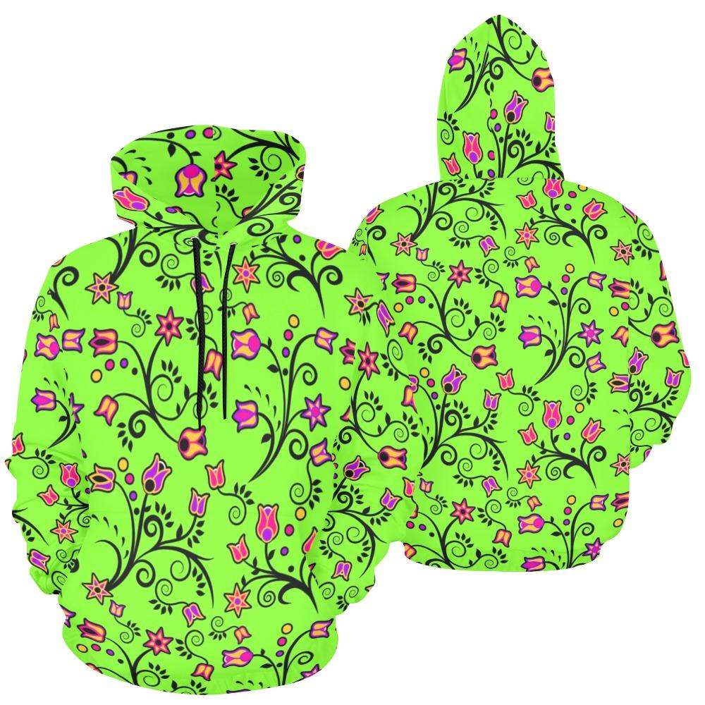 LightGreen Yellow Star All Over Print Hoodie for Women (USA Size) (Model H13) All Over Print Hoodie for Women (H13) e-joyer 
