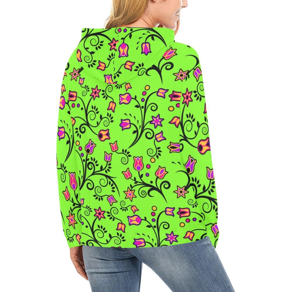 LightGreen Yellow Star All Over Print Hoodie for Women (USA Size) (Model H13) All Over Print Hoodie for Women (H13) e-joyer 