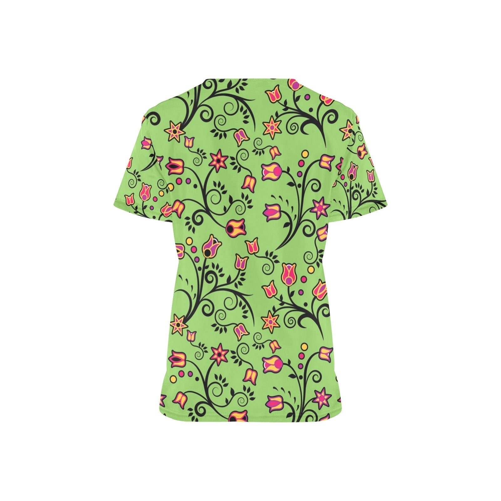 LightGreen Yellow Star All Over Print Scrub Top Scrub Top e-joyer 