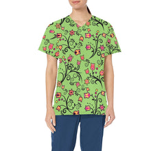 Load image into Gallery viewer, LightGreen Yellow Star All Over Print Scrub Top Scrub Top e-joyer 
