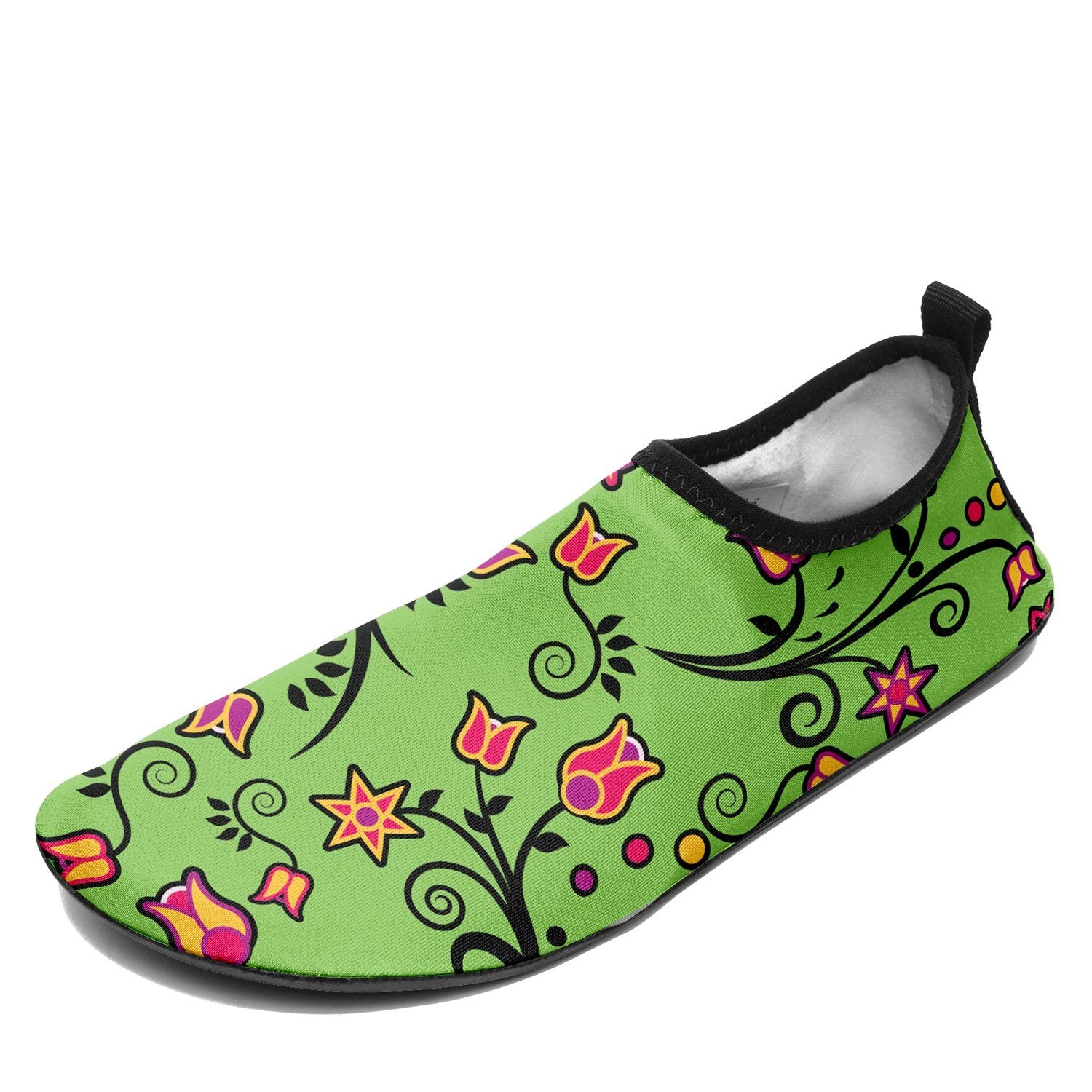 LightGreen Yellow Star Kid's Sockamoccs Slip On Shoes Herman 