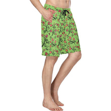 Load image into Gallery viewer, LightGreen Yellow Star Men&#39;s All Over Print Casual Shorts (Model L23) short e-joyer 
