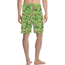 Load image into Gallery viewer, LightGreen Yellow Star Men&#39;s All Over Print Casual Shorts (Model L23) short e-joyer 
