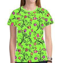 Load image into Gallery viewer, LightGreen Yellow Star New All Over Print T-shirt for Women (Model T45) tshirt e-joyer 
