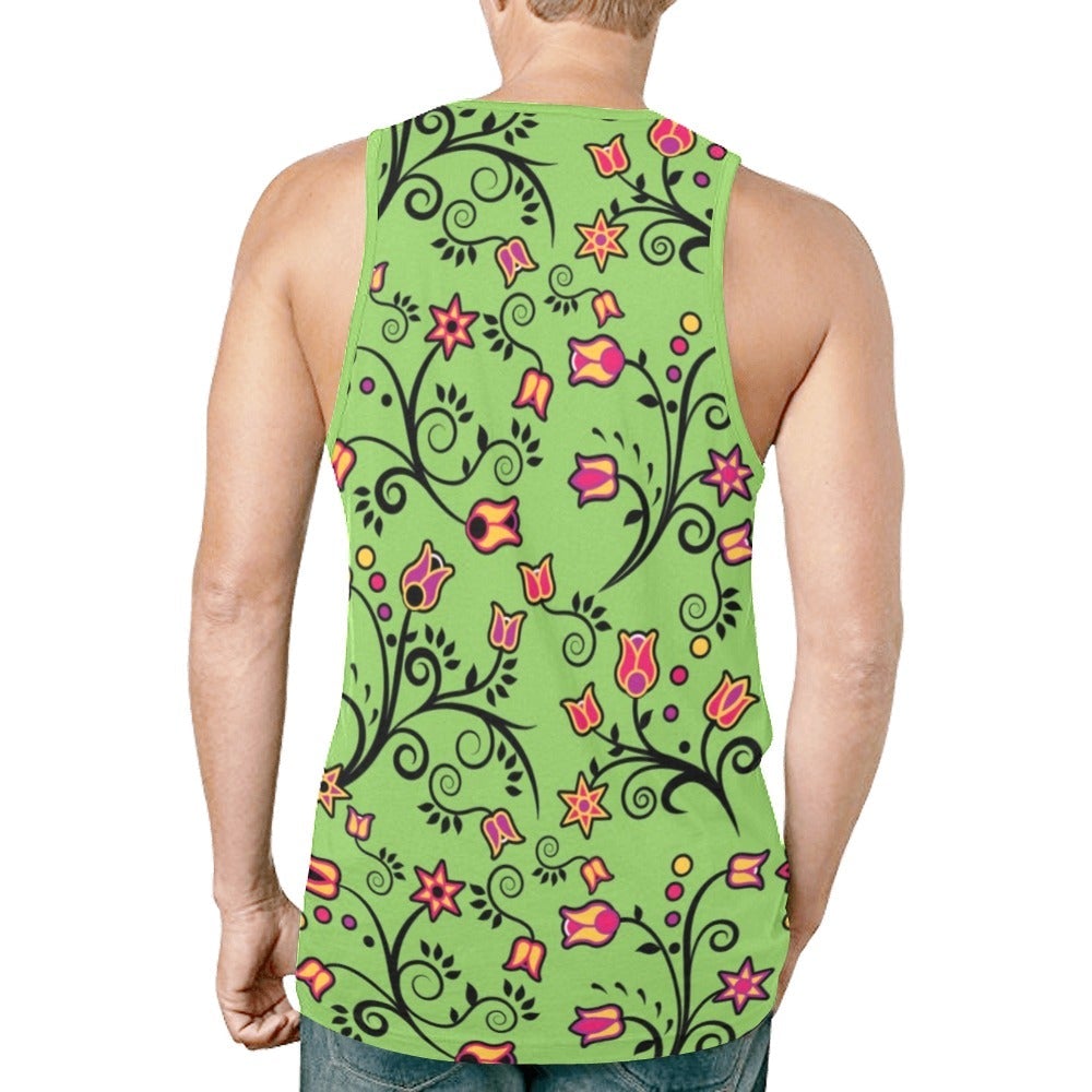 LightGreen Yellow Star New All Over Print Tank Top for Men (Model T46) New All Over Print Tank Top for Men (T46) e-joyer 