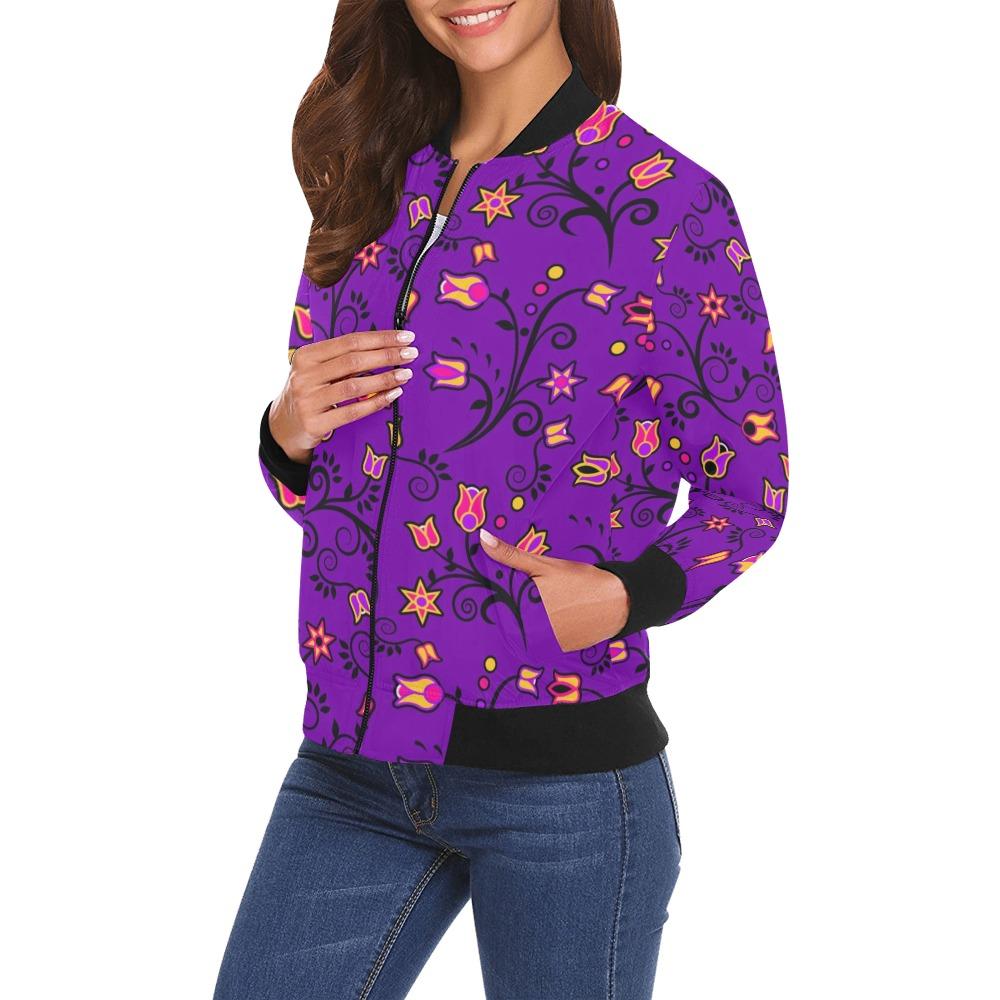 Lolipop Star All Over Print Bomber Jacket for Women (Model H19) Jacket e-joyer 