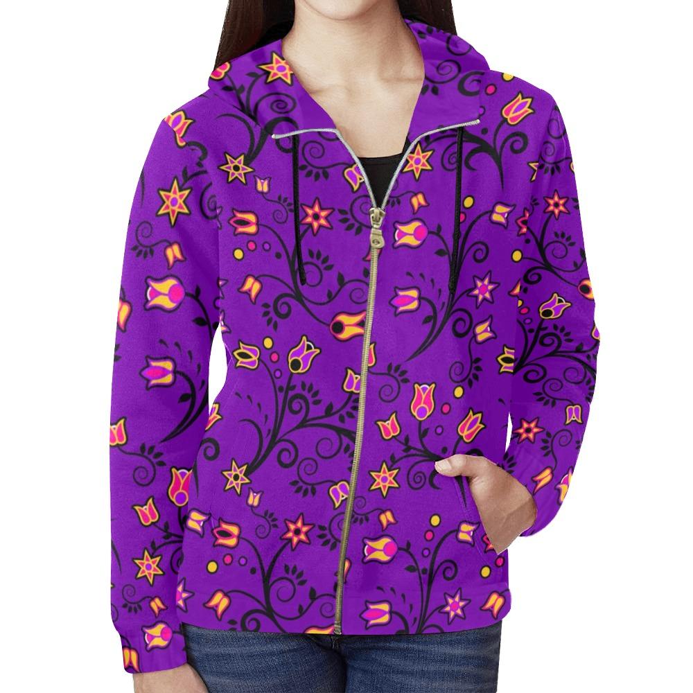 Lolipop Star All Over Print Full Zip Hoodie for Women (Model H14) hoodie e-joyer 