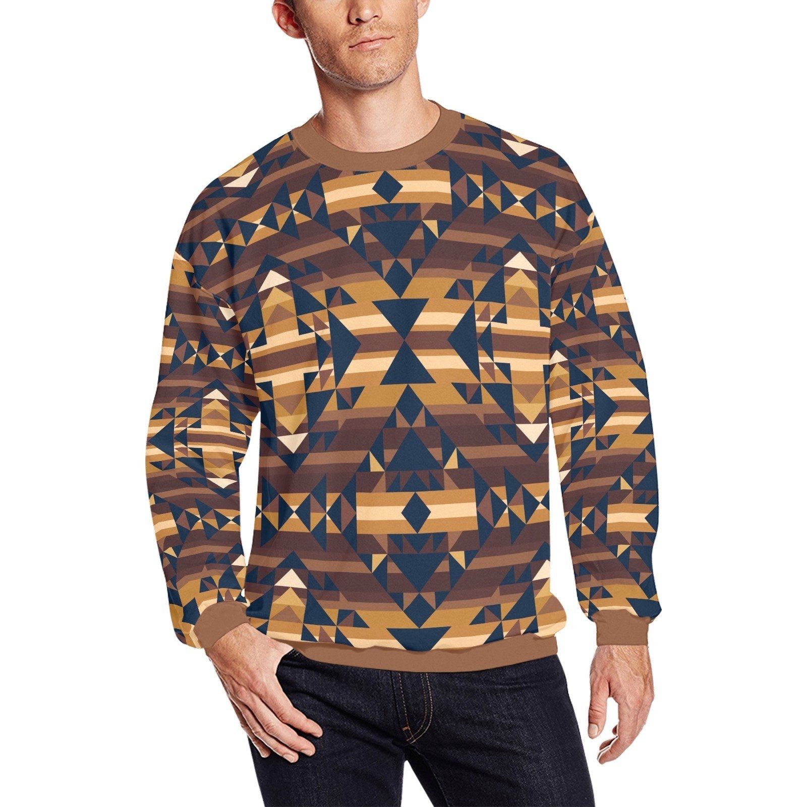 Marron Cloud All Over Print Crewneck Sweatshirt for Men (Model H18) shirt e-joyer 