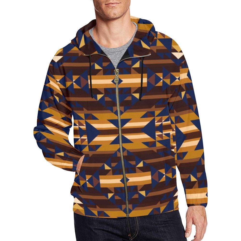 Marron Cloud All Over Print Full Zip Hoodie for Men (Model H14) hoodie e-joyer 