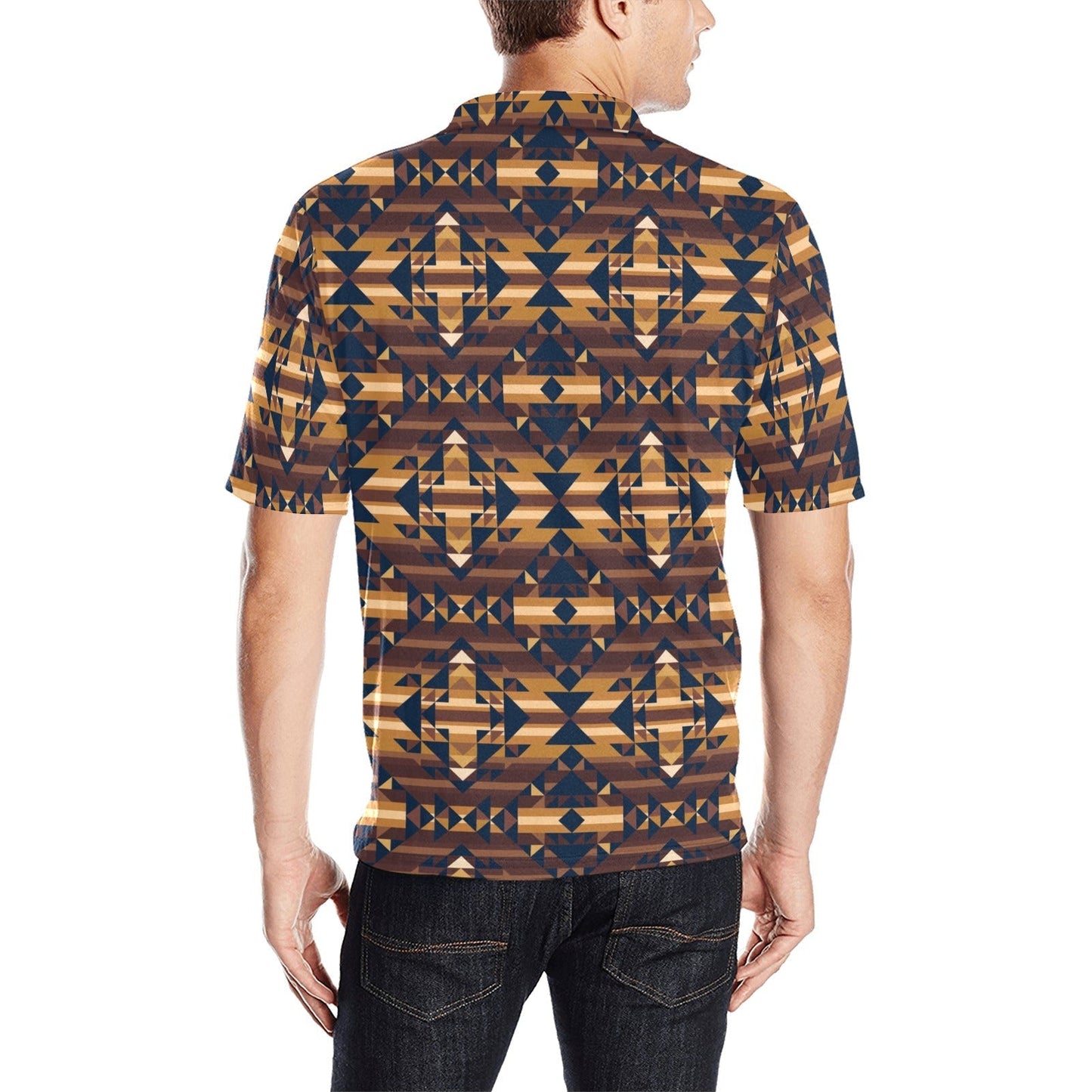 Marron Cloud Men's All Over Print Polo Shirt (Model T55) Men's Polo Shirt (Model T55) e-joyer 