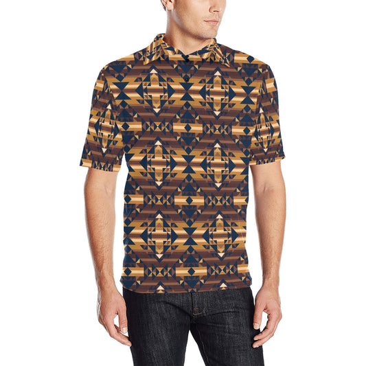 Marron Cloud Men's All Over Print Polo Shirt (Model T55) Men's Polo Shirt (Model T55) e-joyer 