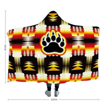 Load image into Gallery viewer, Medicine Wheel Sage Bearpaw Hooded Blanket 49 Dzine 
