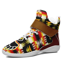 Load image into Gallery viewer, Medicine Wheel Sage Bearpaw Ipottaa Basketball / Sport High Top Shoes 49 Dzine US Women 4.5 / US Youth 3.5 / EUR 35 White Sole with Brown Strap 
