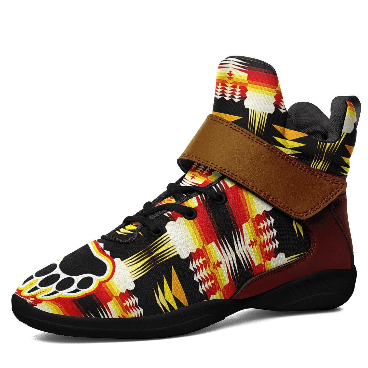 Medicine Wheel Sage Bearpaw Ipottaa Basketball / Sport High Top Shoes - Black Sole 49 Dzine US Men 7 / EUR 40 Black Sole with Brown Strap 