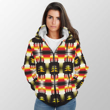 Load image into Gallery viewer, Medicine Wheel Sage Bearpaw Sherpa Hoodie 49 Dzine 
