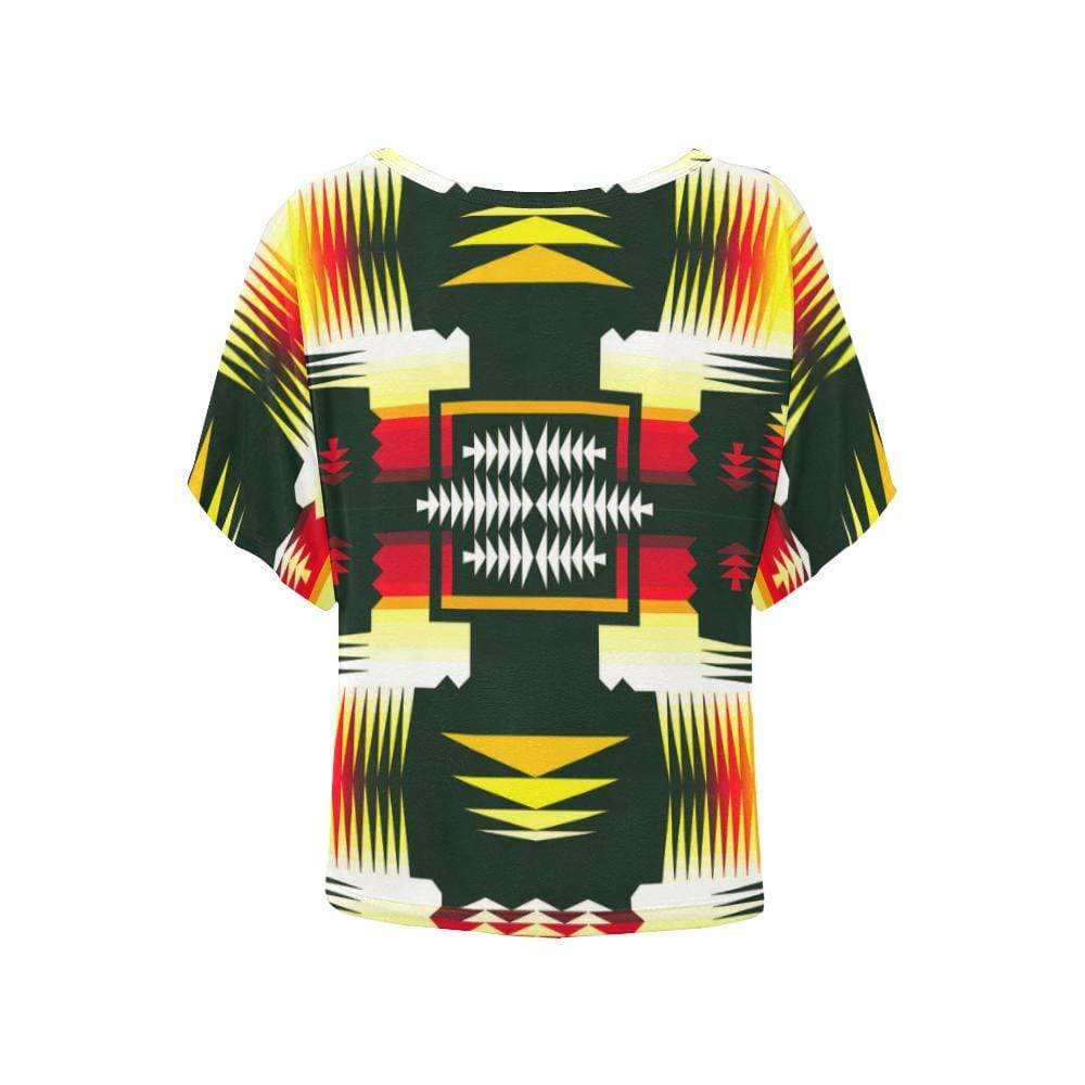 Medicine Wheel Sage Women's Batwing-Sleeved Blouse T shirt (Model T44) Women's Batwing-Sleeved Blouse T shirt (T44) e-joyer 