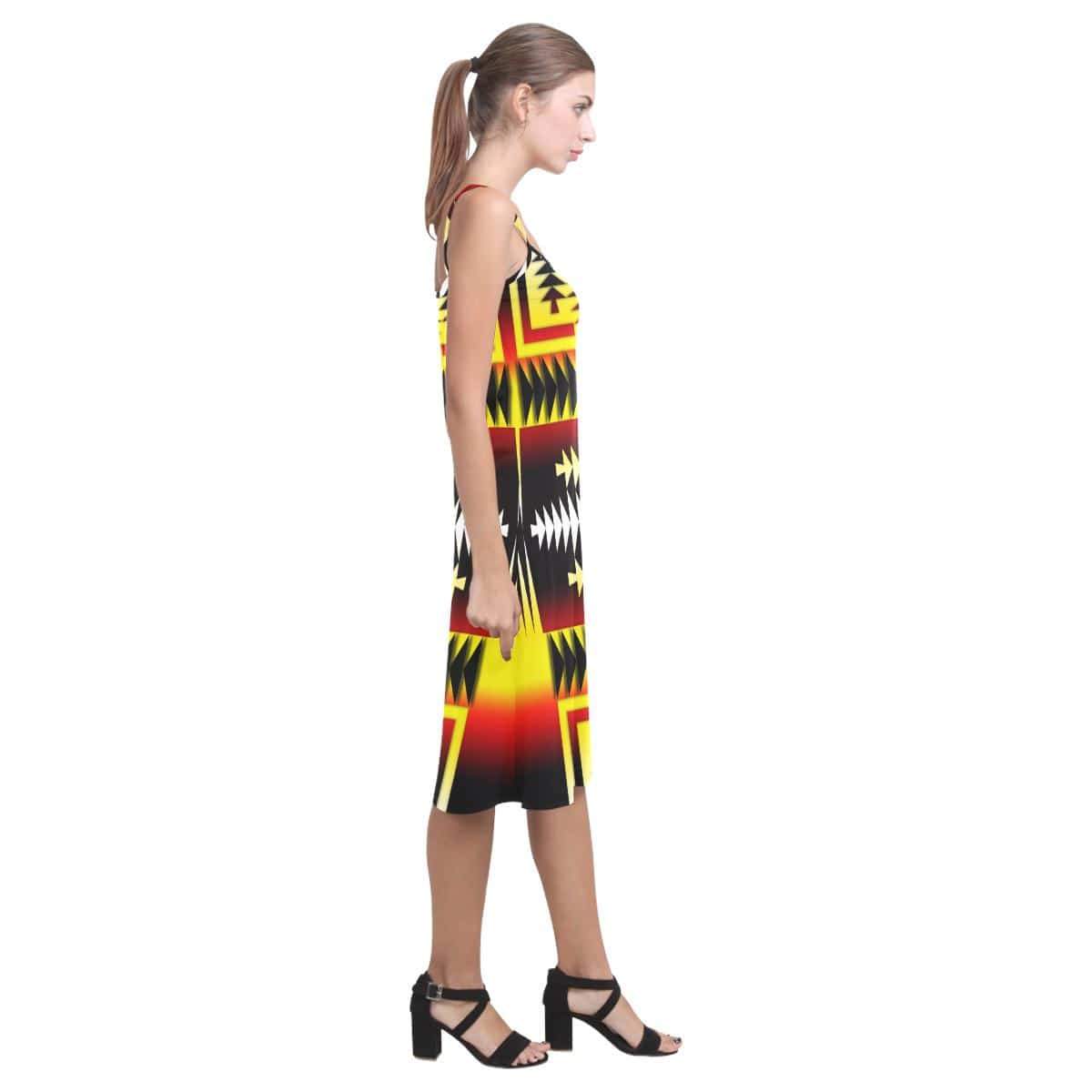 Medicine Wheel Strips Basketball Alcestis Slip Dress (Model D05) Alcestis Slip Dress (D05) e-joyer 