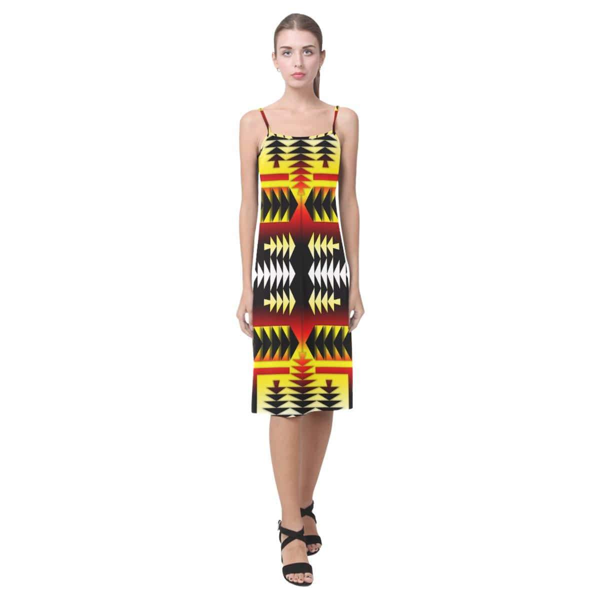 Medicine Wheel Strips Basketball Alcestis Slip Dress (Model D05) Alcestis Slip Dress (D05) e-joyer 