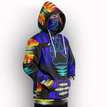 Load image into Gallery viewer, Midnight Sage Fire Bearpaw Hoodie with Face Cover 49 Dzine 
