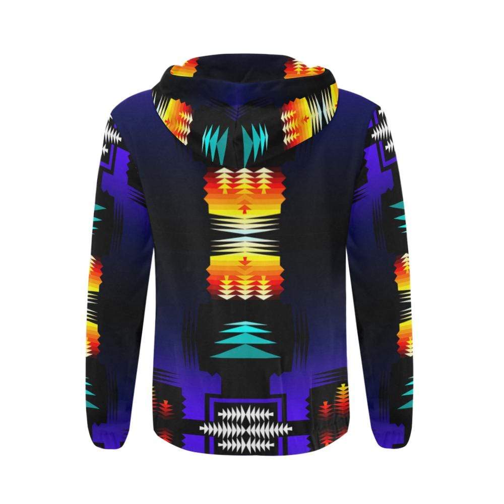 Midnight Sage Fire II All Over Print Full Zip Hoodie for Men (Model H14) All Over Print Full Zip Hoodie for Men (H14) e-joyer 