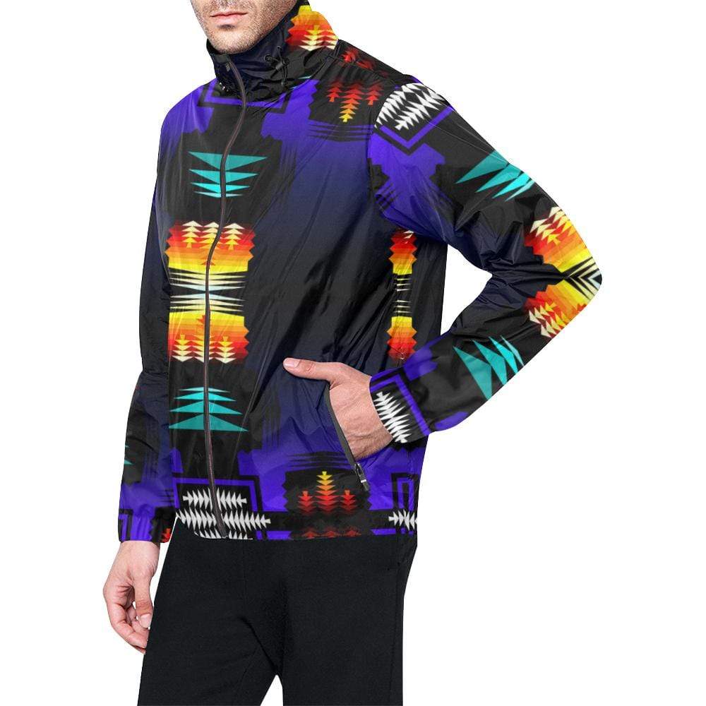 midnight sage fire II All Over Print Windbreaker for Men (Model H23) All Over Print Windbreaker for Men (H23) e-joyer 