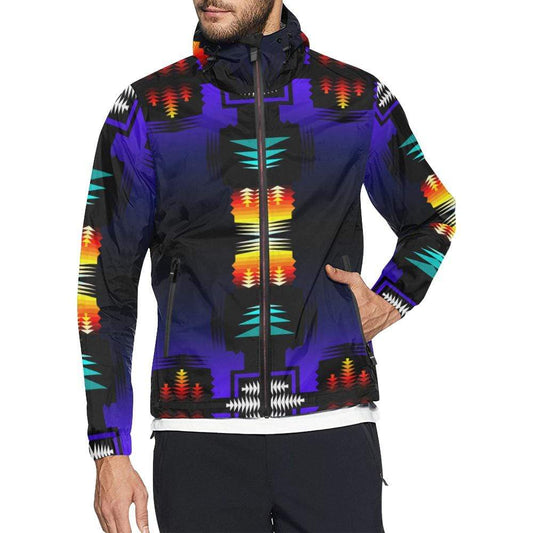 midnight sage fire II All Over Print Windbreaker for Men (Model H23) All Over Print Windbreaker for Men (H23) e-joyer 