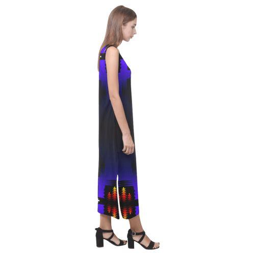 midnight sage fire II Phaedra Sleeveless Open Fork Long Dress (Model D08) Phaedra Sleeveless Open Fork Long Dress (D08) e-joyer 