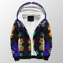 Load image into Gallery viewer, Midnight Sage Fire with Bearpaw Sherpa Hoodie 49 Dzine 
