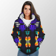 Load image into Gallery viewer, Midnight Sage Fire with Bearpaw Sherpa Hoodie 49 Dzine 
